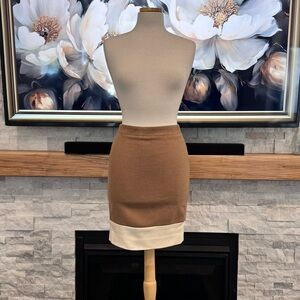 J Crew Tan and Cream Women's Pencil Skirt